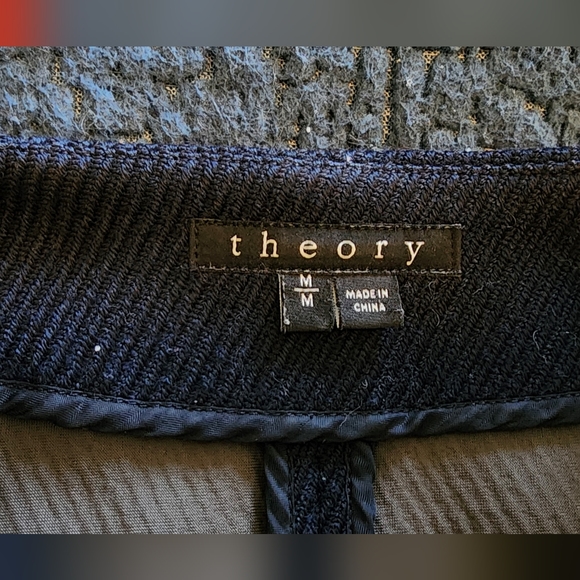 Theory Venizka Camden Asymmetric Wool Blend Twill Coat - Picture 5 of 5